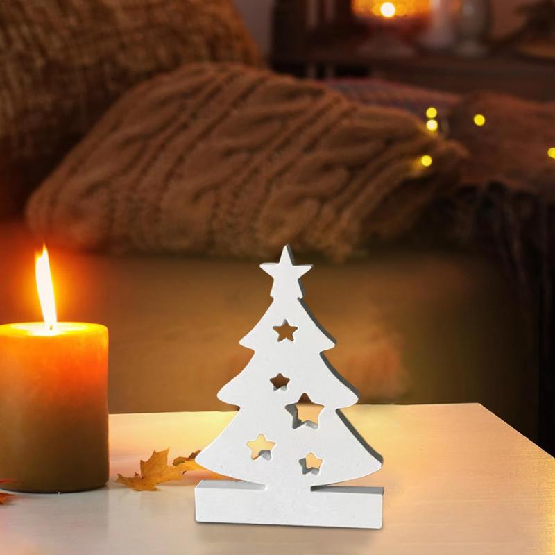 Silicone Christmas Tree Mold Christmas Tealight Candle Holder Resin Candlestick Casting Molds Cement Ornament Making Molds decor