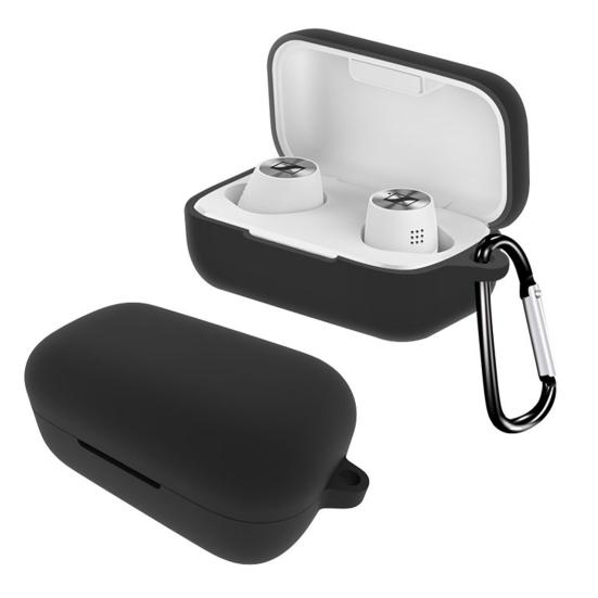 Earphone Case Dust-proof Bluetooth-compatible Earbuds Soft Silicone Cover with Carabiner for SENNHEISER MOMENTUM True 2