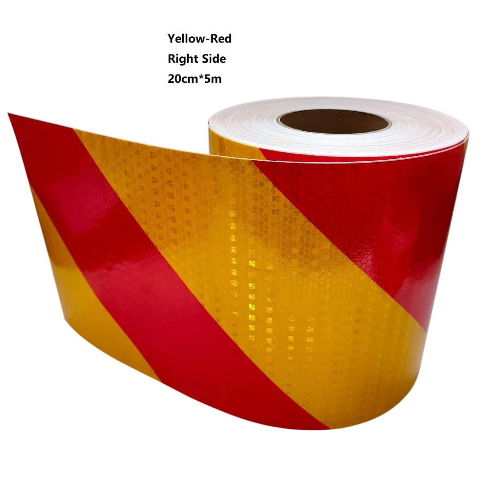 5cm/10cm/15cm/20cm*5m Twill Reflective Waterproof Tape Yellow-Red Left Or Right Self-adhesive Reflectors Conspicuity Car Sticker
