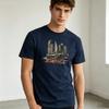 Drift Car Graphic T Shirt Urban City Skyline Print Unisex Soft Cotton Crew Neck Short Sleeve Trendy Casual Tops