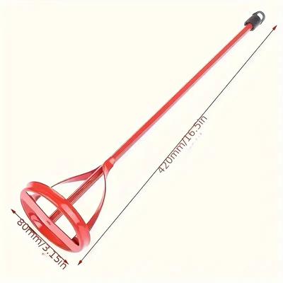 1Pc Hexagon Shaft Plaster Paint Mixer Mixing Paddle Rod For Electric Drill Construction Agitator Putty Cement Grouting Tool