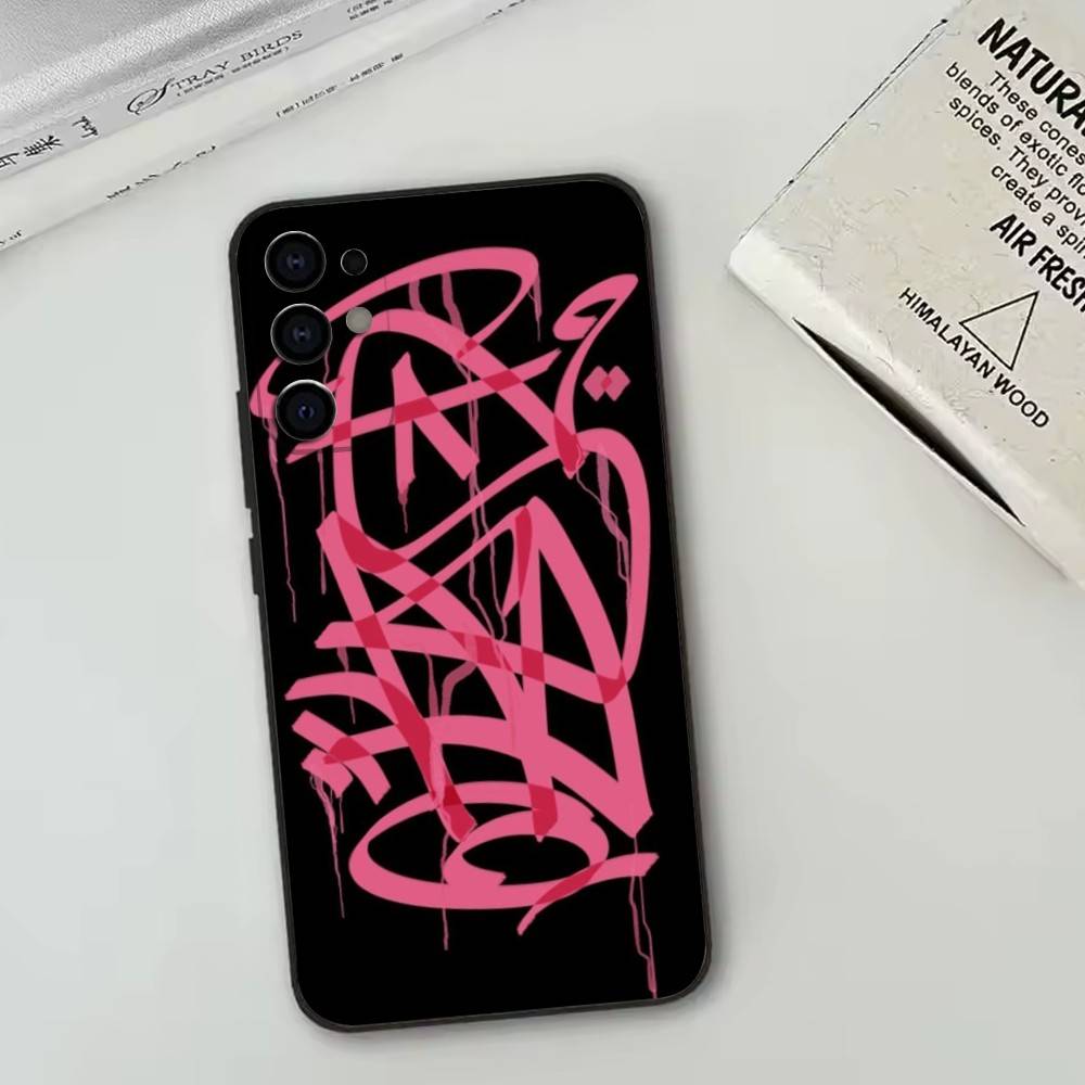 Cool pink graffiti Phone Case For Samsung S25,S24,S21,S22,S23,S30,Ultra,S20,Plus,Fe,Lite,Note,10,Black Cover