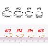 50pcs Gold Color Fly Tying Scud Nymph Hook Caddis Midge Shrimp Fly Tying Fish Hooks Size 10 12 14 16
