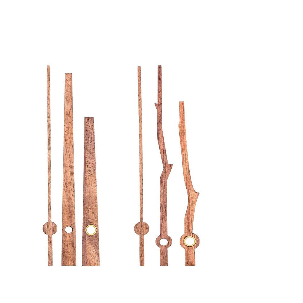 Silent DIY Cross-Border Long Shaft Clock Movement with Walnut Wood Hands - 4 Styles Available