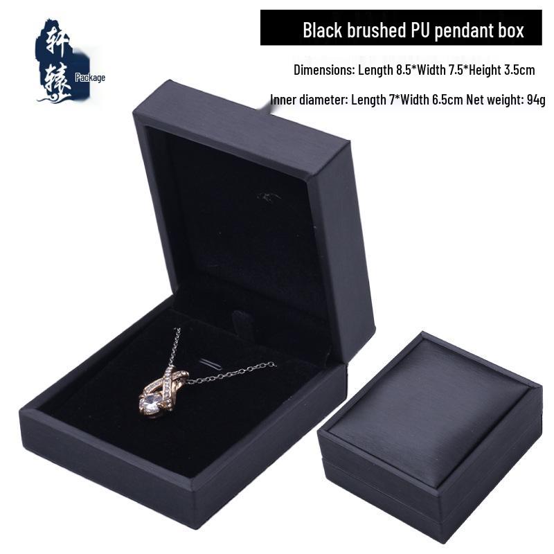 Gold & Silver Jewelry & Cosmetic Box – PU Brushed Pendant, Necklace, & Ring Box