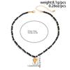 Boho Schwarze Kristallperlen Halskette für Damen Metall Herz Anhänger Weiblicher Eleganter Schmuck Luxuriöse Strass Choker Halsketten