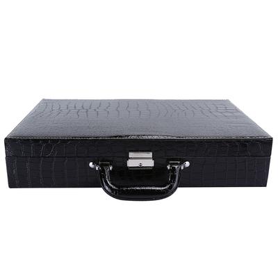 Uhrenbox mit 24 Fächern, PU-Leder, großer Uhrenkoffer mit Schlüssel