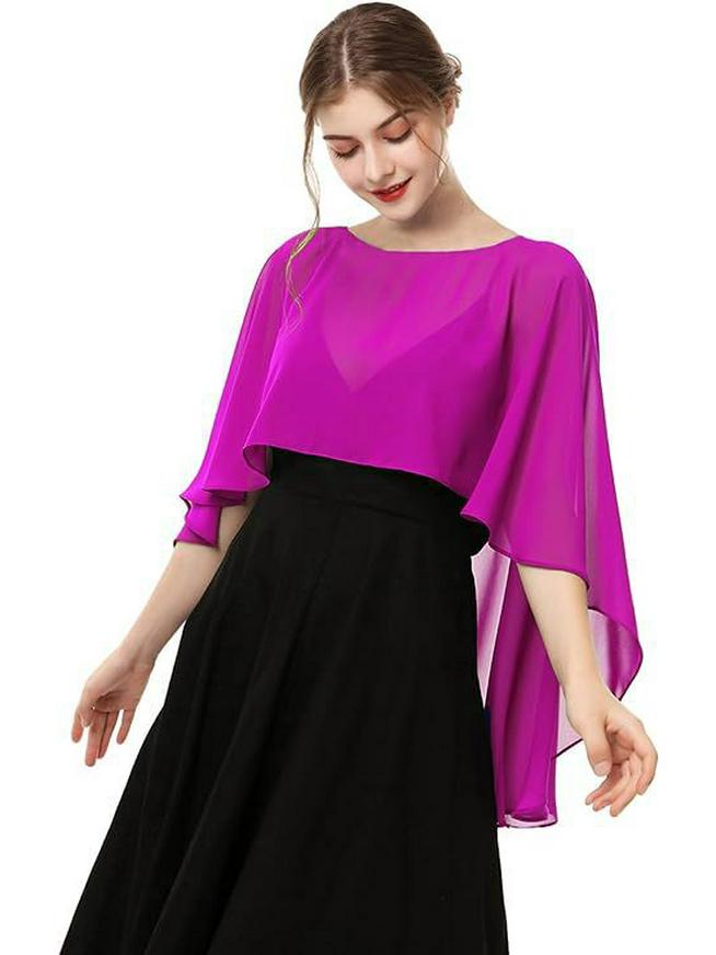 Women's Chiffon Shawl: Evening Dress Cover-Up, Wedding Cardigan, or Sun Protection Accessory