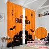2pcs,2D Plane Printing Popular Curtain Panels Halloween Pumpkin (1) 100% Polyester (without Rod) Room Decor for Living Room,
