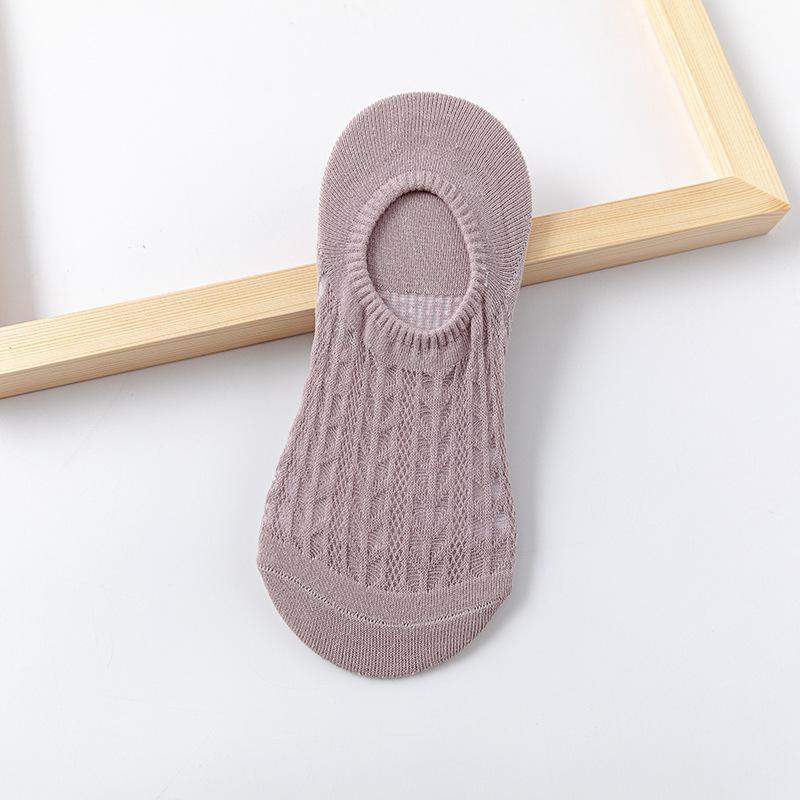 

Тонкие невидимые носки для женщин на весну и лето, сетчатые дышащие носки-лодочки, которые не сползают, однотонные носки 1 pair фиолетовый