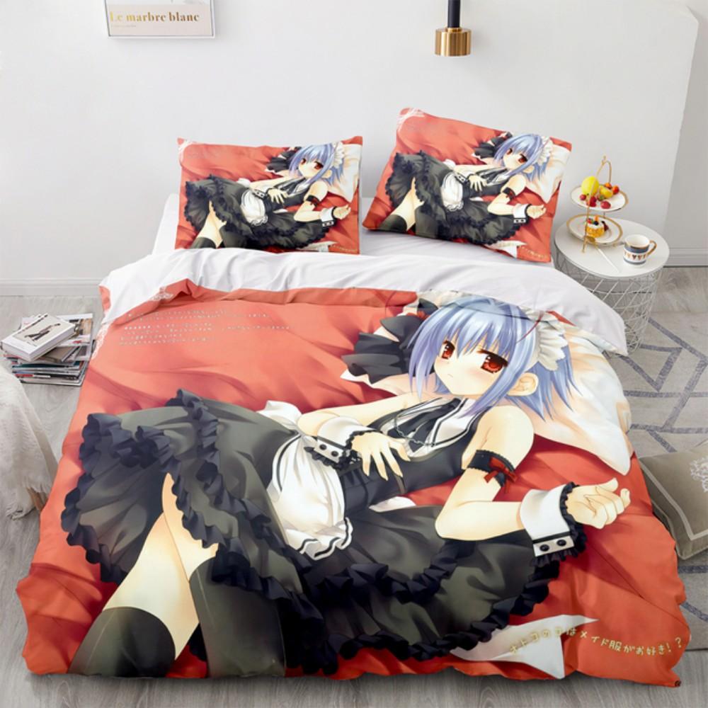 Anime Kotori Itsuka Cosplay Bedding Set Date Live Costume Duvet Cover Set Double King Twin Full Size Bed Linen Boys Adult Gift