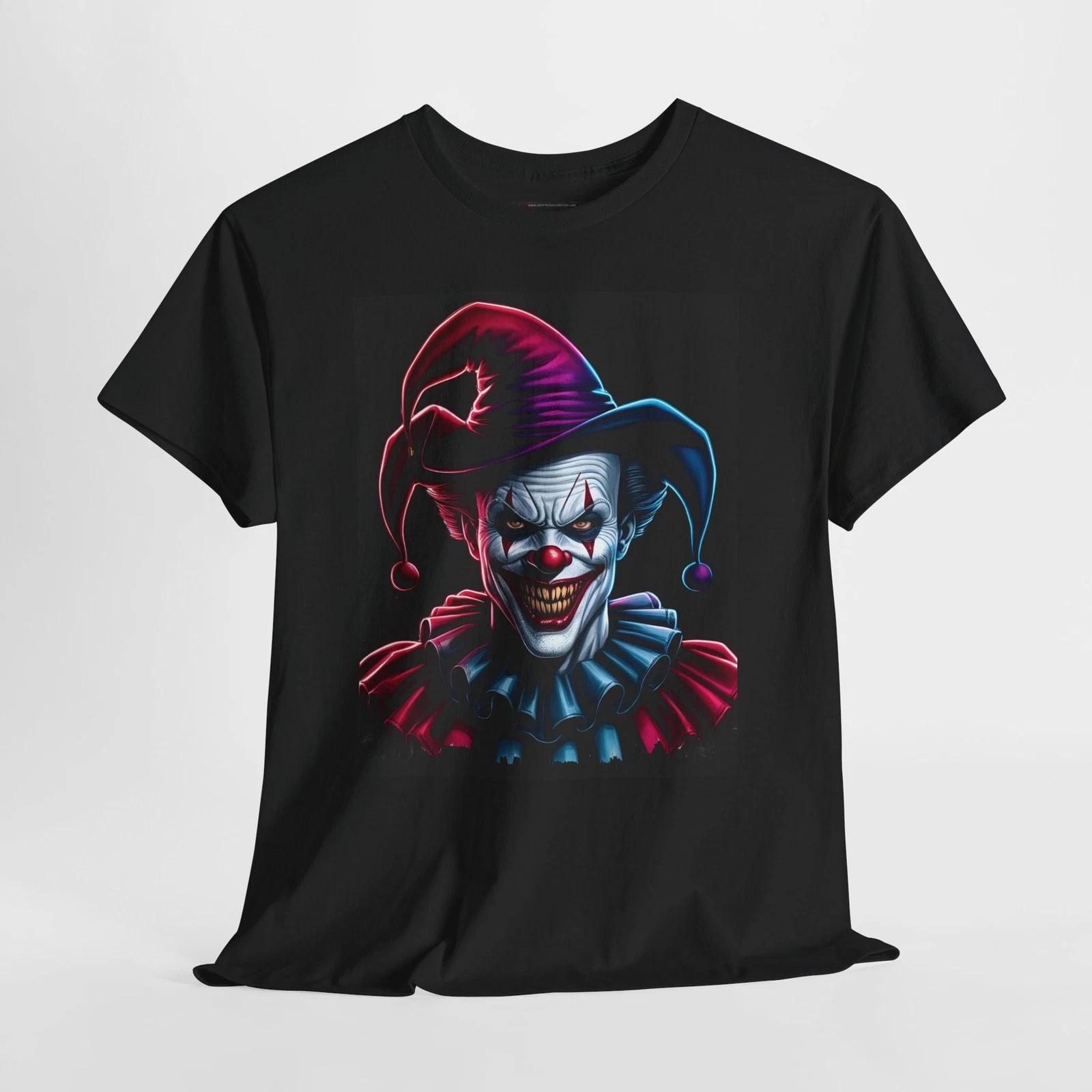Grim Sinister Jester Clown Horror Unisex Graphic T-Shirt - S to 5X M