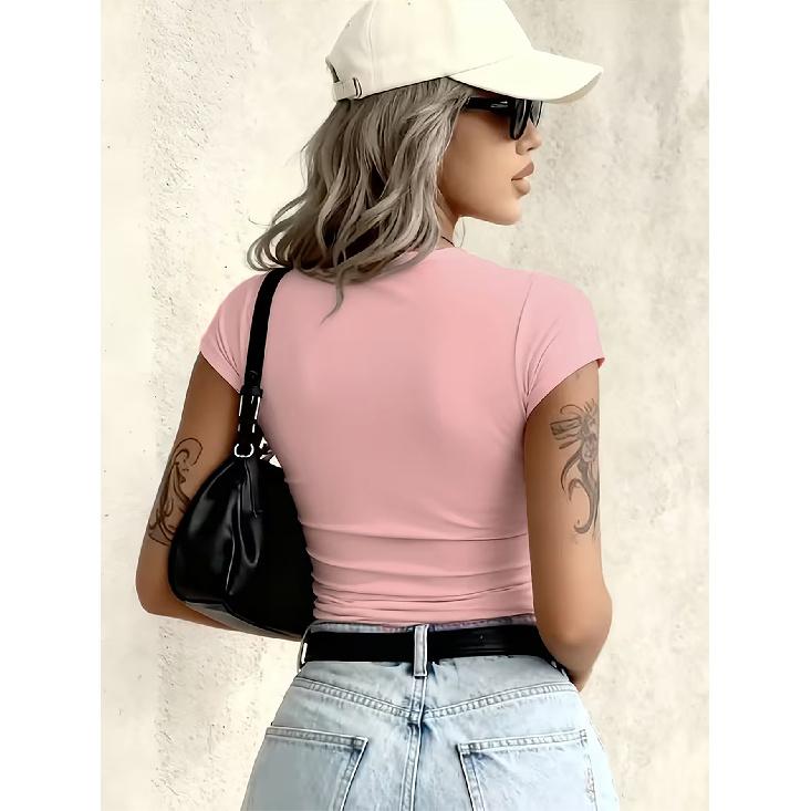 Fashionable and Unique Lady Sun Salt Sea Printed short top with a casual and relaxed feel T Tops that make you look taller and slimmer, versatile for