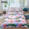 Duvet Cover Peacock Exotic Birds Animals Quilt Cover Polyester Feather Butterfly Flowers Bedding Set King For Girls Teen Room