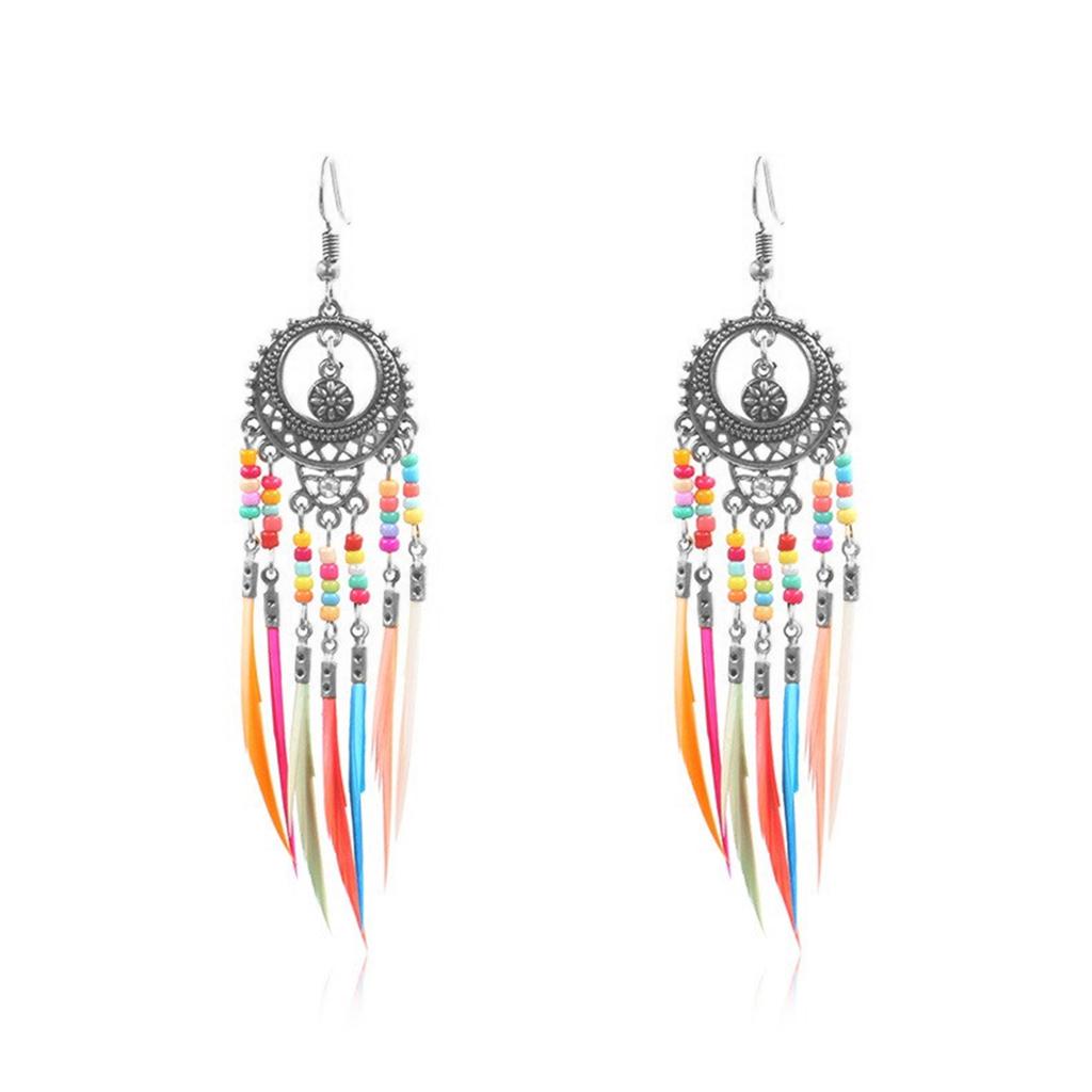 Multipurpose Elegant Styles Feathers Fringe Earrings Comfortable All Day Casual Wear Jewelry Accessories Daily Use