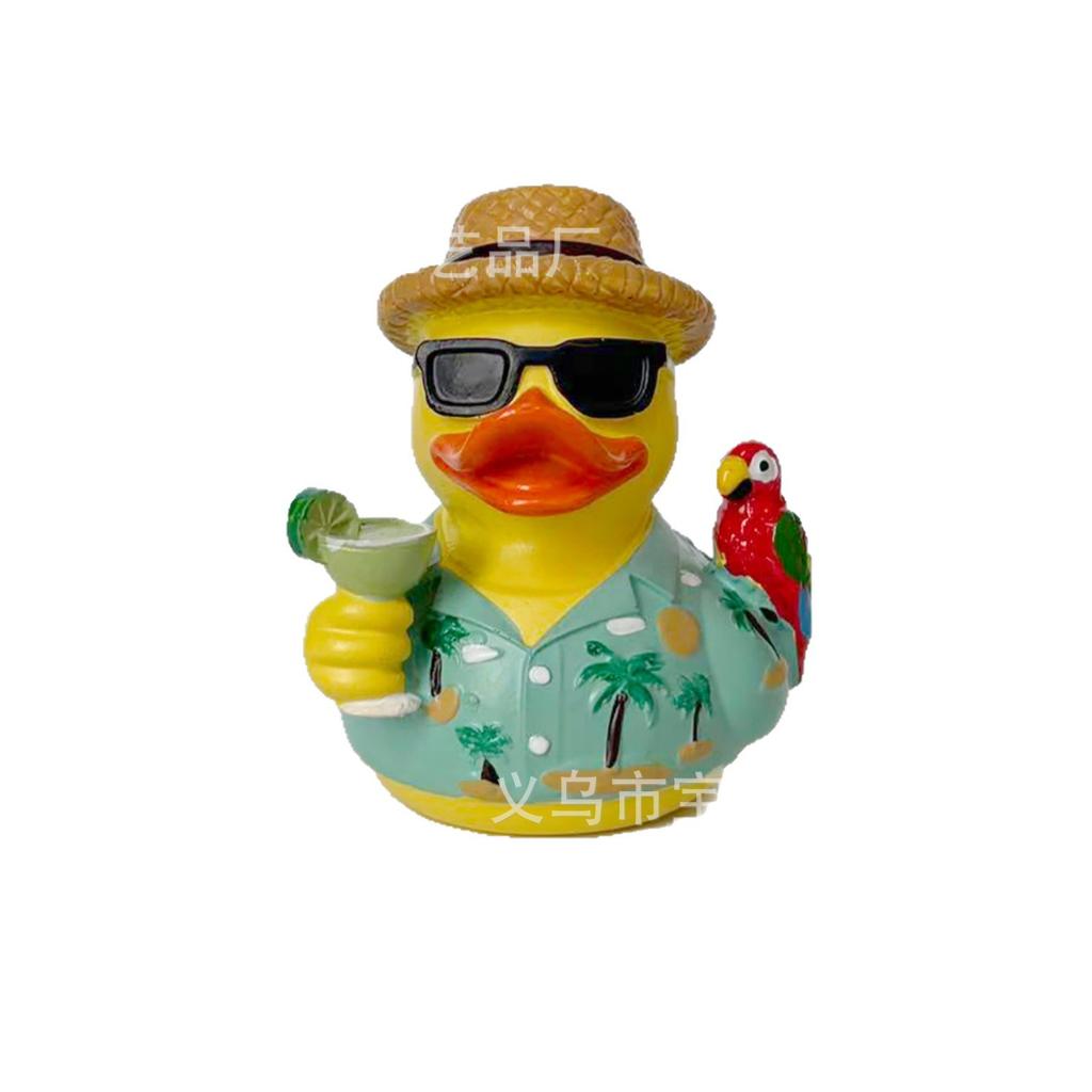 Summer Beach Duck Ornament Home Garden Ornament Resin Crafts Beach Duck