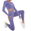 Seamless Frosted Yoga Set: Long Sleeve & High Waist Pants for Women