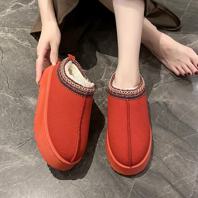 Foreign Trade New Large Size Lazy One Pedal Snow Boots Women's Winter New Fashion Bag Head Slippers Women's Muffin Thick Bottom