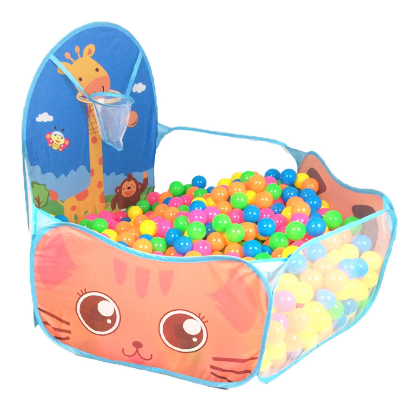 Tent House Toy Indoor and Outdoor Foldable Cartoon Ocean Ball Shootable Children Playhouse Toy синий