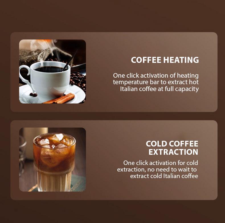 European Standard Italian Semi-Automatic Espresso Machine with High-Temperature Steam and Milk Frothing Capability