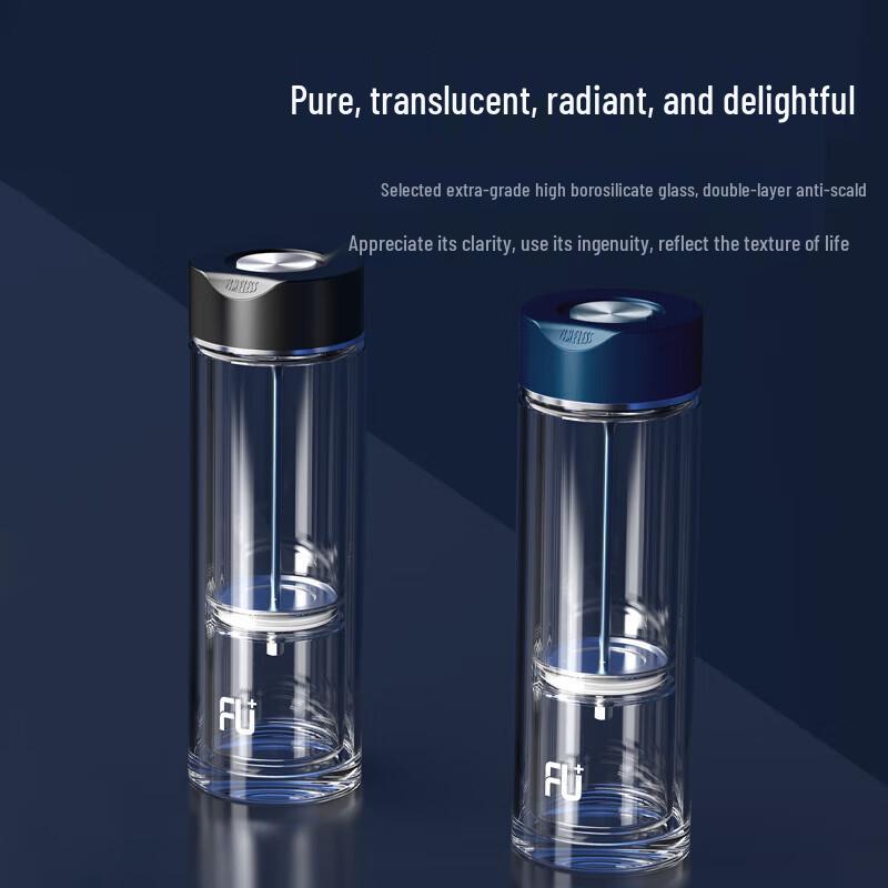 Fuguang Tea Infuser Double-Layer Glass Travel Bottle