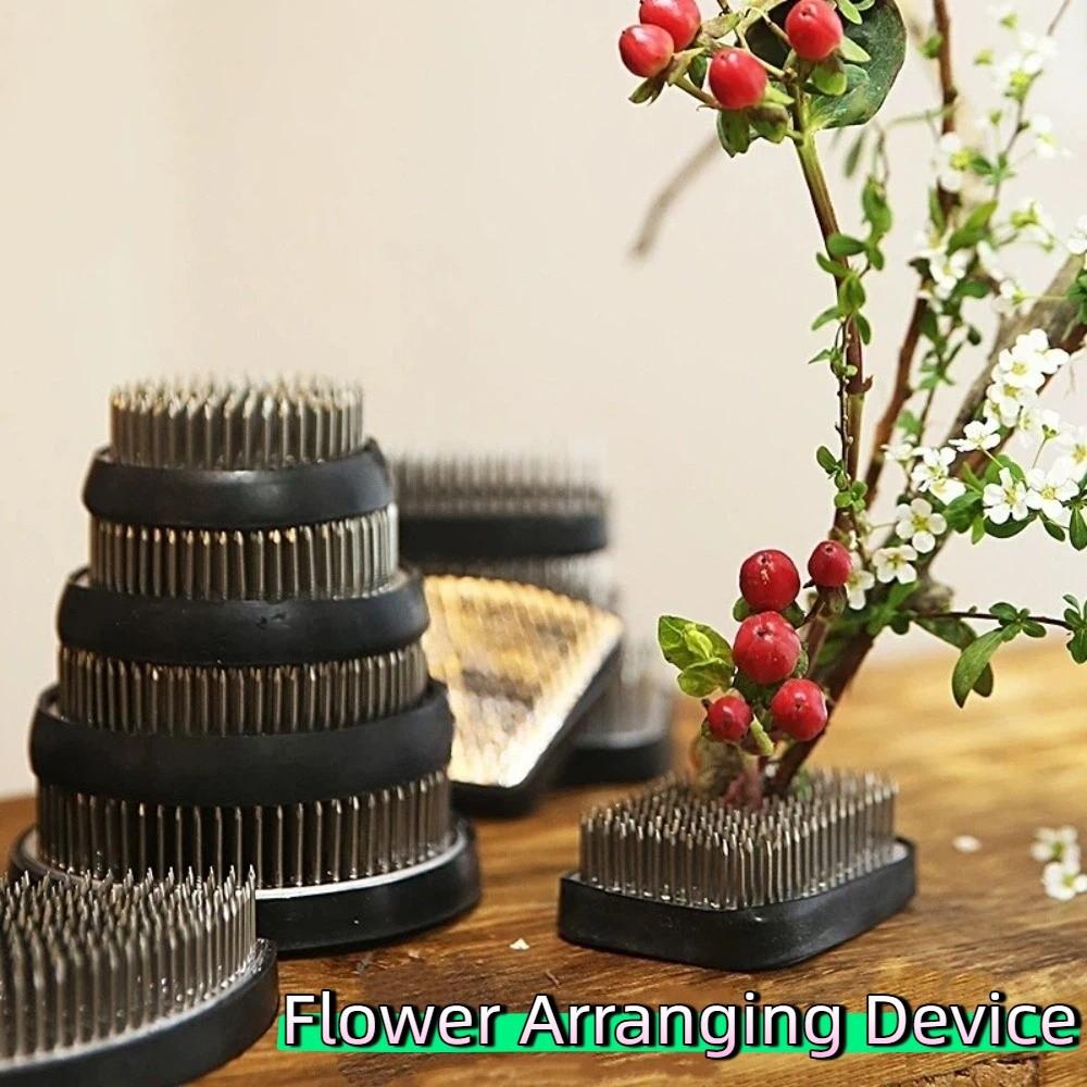 Stainless Steel Flower Arranging Device Metal Pin Holder Multi-Size Ikebana Flower Frog Stand Rust-Proof Flower Fixing Tools