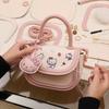 Strawberry bear DIY handmade woven bag cute cartoon material bag saddle portable messenger bag for girlfriend gift