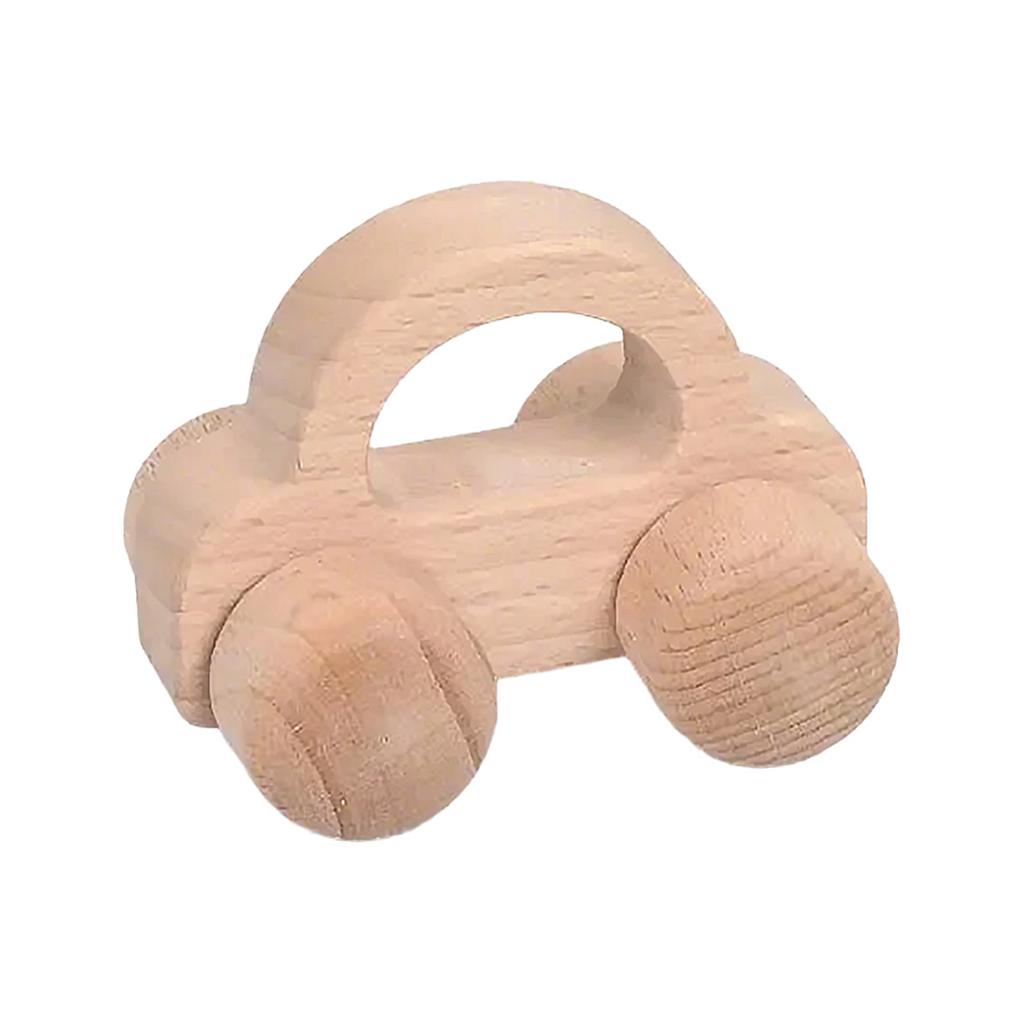 Wood Animal Car Toy Easy Grip for Baby Inertia Push Car Toy for Toddler Fine Motor Skill Exercise Fun Learning Toy
