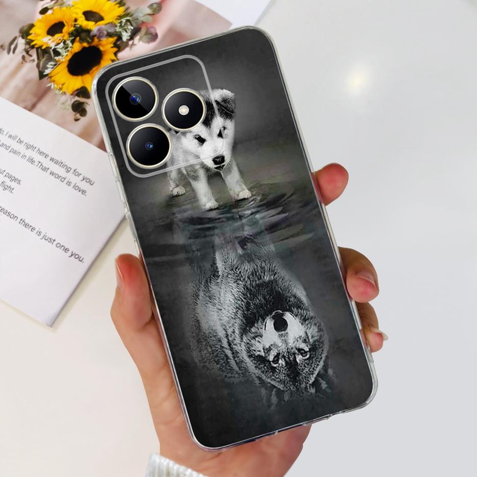 Etui na Realme Note 50 RMX3834 Uroczy Kot Malowane Pokrowiec Miękki Silikonowy Pokrowiec na Telefon Na Realme Note 50 Note50 Tylna Pokrywa 6.74'' Torby