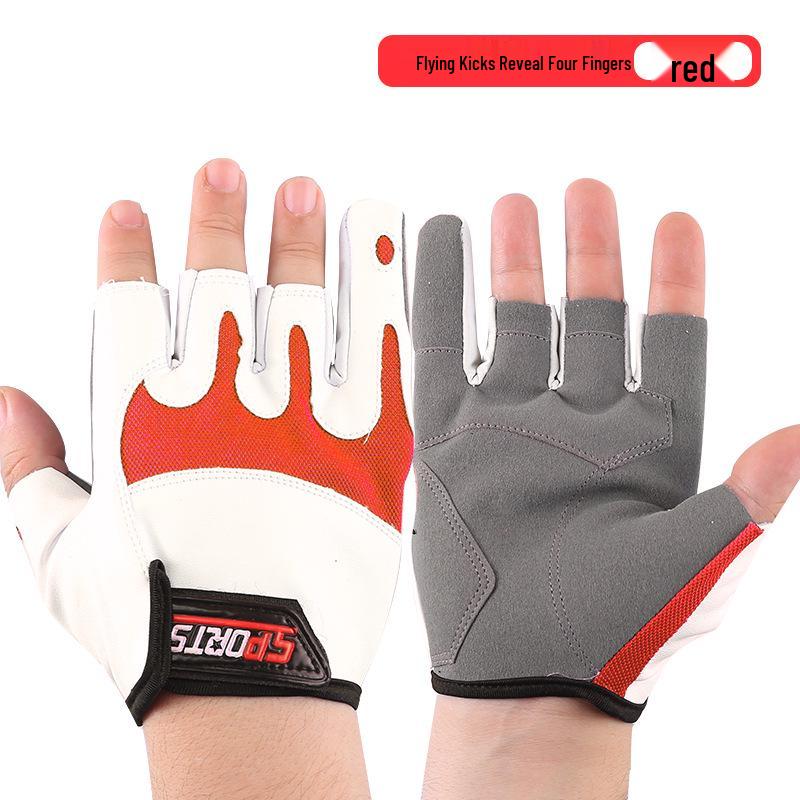 Men's Summer Sun Protection Anti-Slip Fingerless Fishing Gloves: Thin, Anti-Prick, Anti-Stab, Mosquito-Proof, Ice Silk Lure Design.