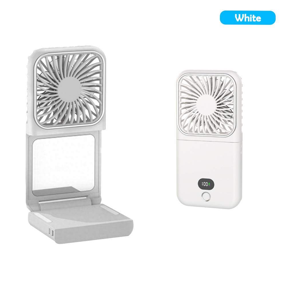 Mini Handheld Ice Compress Fan with Atmosphere Light 199 SpeedsUSB Rechargeable Turbo FanLED Light Display