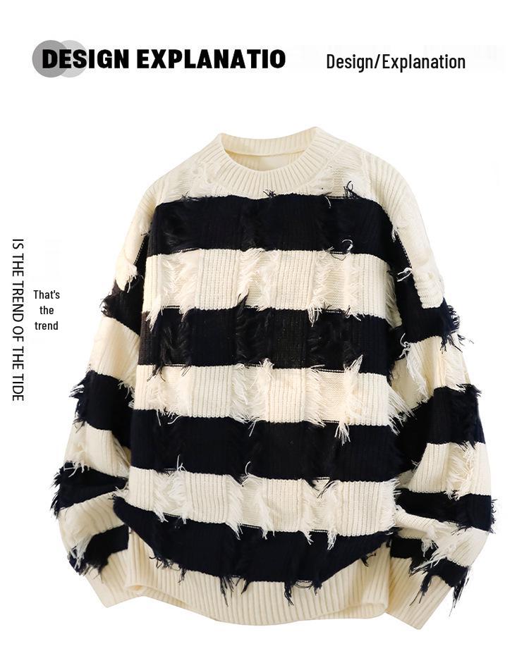 Asymmetrical Fringe Sweater: American Casual Fashion for Autumn/Winter 2025