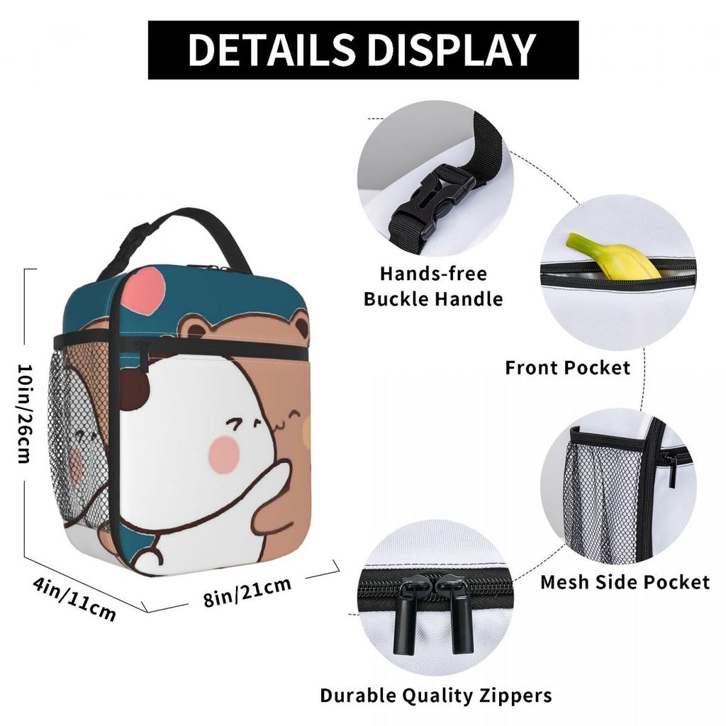 Bubu Dudu Cartoon Panda Bears Insulated Lunch Bag for Women Children Leakproof Food Boxes Thermal Lunch Box Tote