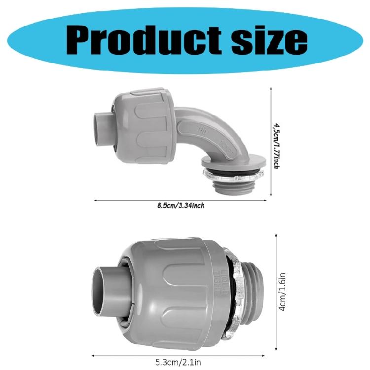 Industrial PVC Conduit Connectors Weatherproof Liquid Tight Designs Conduit Adapters set for Outdoor Electrical Conduits