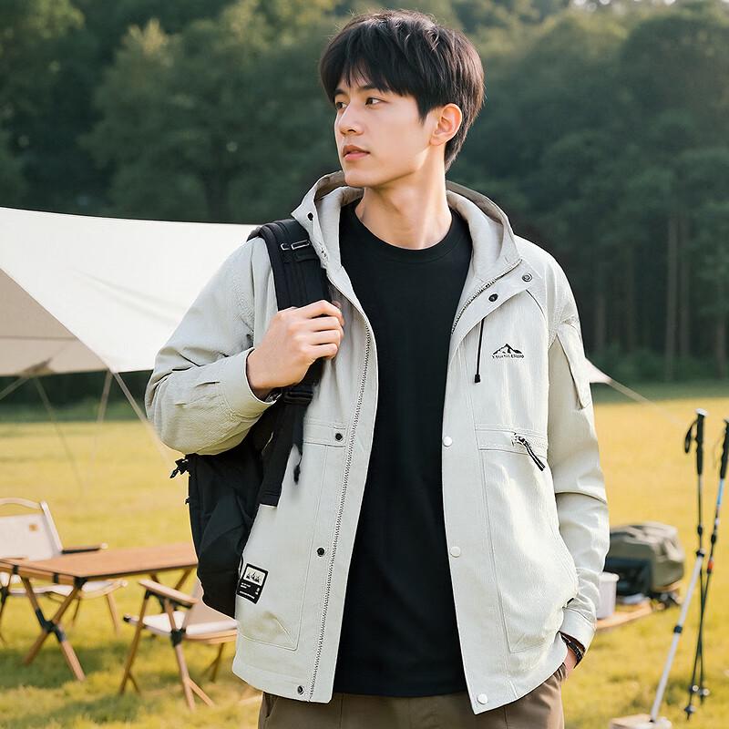 

FAPAI Men s Fall Casual Hooded Jacket 2XL