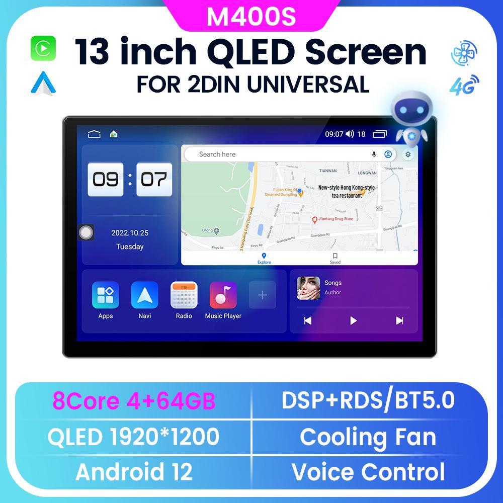 13-Inch Android Car Navigator with Wireless CarPlay Compatibility