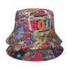 Chapéu de Balde Graffiti Disco Retrô Anos 90 Dupla Face: Estilo Pescador Nostálgico Versátil para Homens