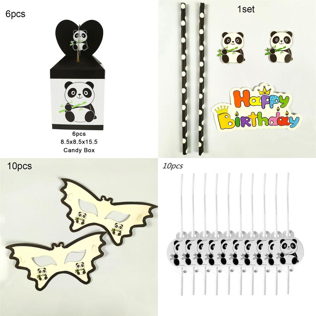 Charming Cartoon Panda Party Supplies Tableware Decor For Children's Day Festivities