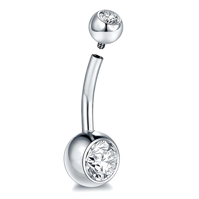 10Pcs/lot G23 Titanium Belly Button Piercing Navel Earring Goth Crystal Belly Piercing Jewelry for Sexy Women Navel Piercing 14G