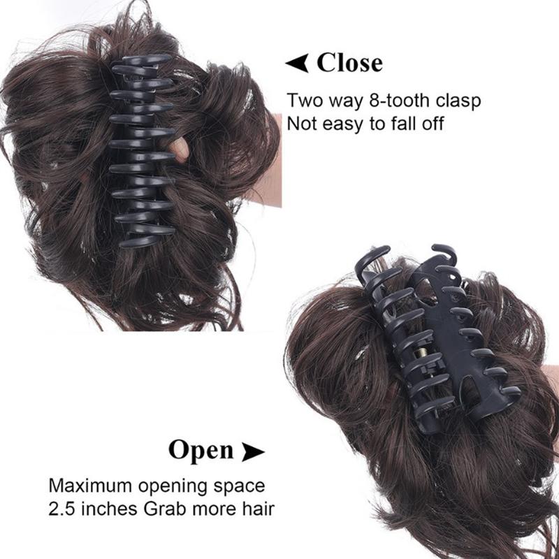 Synthetic Hair Bun Chignon Messy Curly Gripping Clip Hairpin Elastic Scrunchy False Hair Pieces For Women Hairpins