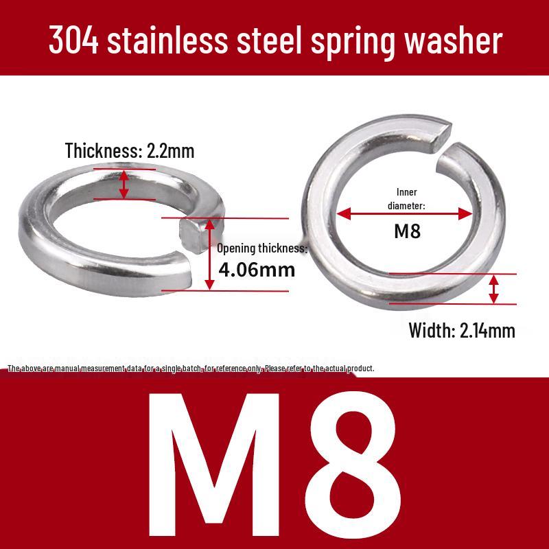 Stainless Steel & Blackened Carbon Steel Spring Washers (M1.6-M42) Elastic Open Washers