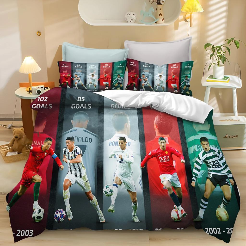 3D Printed Football Star Bedding Set Football Star Duvet Cover Double Twin Full Queen King Adult Kids Bedclothes Quilt Cover