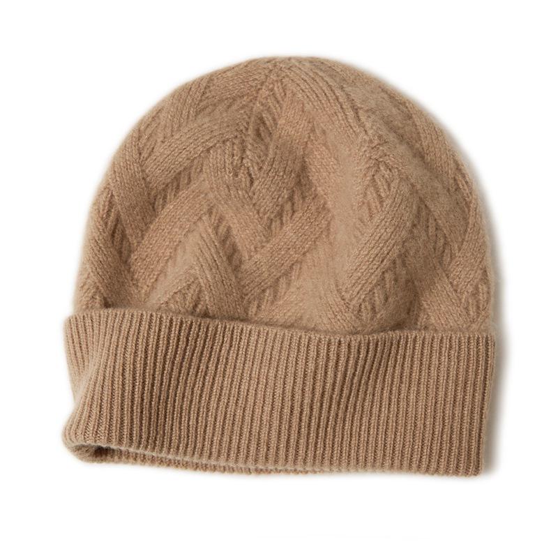 Unisex 100% Pure Goat Cashmere Hat: Warm, Fashionable, and Versatile Knit for Autumn and Winter