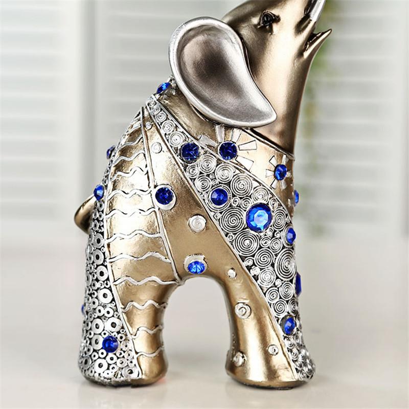 Deartco 2pcs/set European Resin Elephant Crafts Mother and Child Animal Figurine Home Living Room Decoration Creative Ornaments