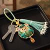 Imitation Song Brocade Embroidery Sheep Keychain with Tassel Sheep Pendant Bag Charm  New Year