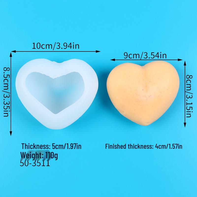 DIY 3D Heart-Shaped Silicone Mold for Valentine's Day Car Freshener, Candle, Squeeze Toy, and Decoration.