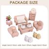 Dollhouse Furniture Set Hobby Crafts,Pretend Play Toy,Miniature Sofa Tea Table Toys for Girls