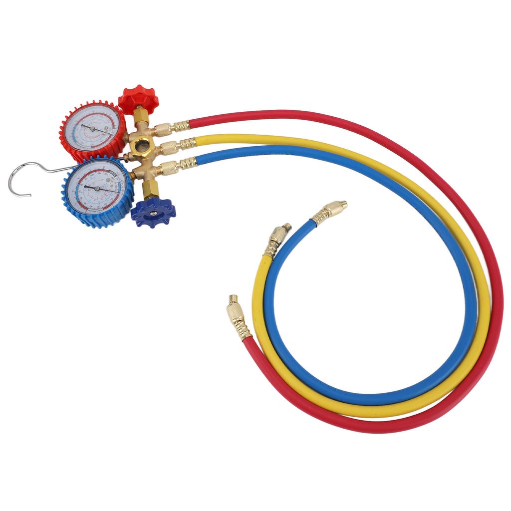AC Diagnostic Manifold Gauge R22 R12 R404 R134 Double Head Anti Shock Vacuum Pressure AC Gauge Set