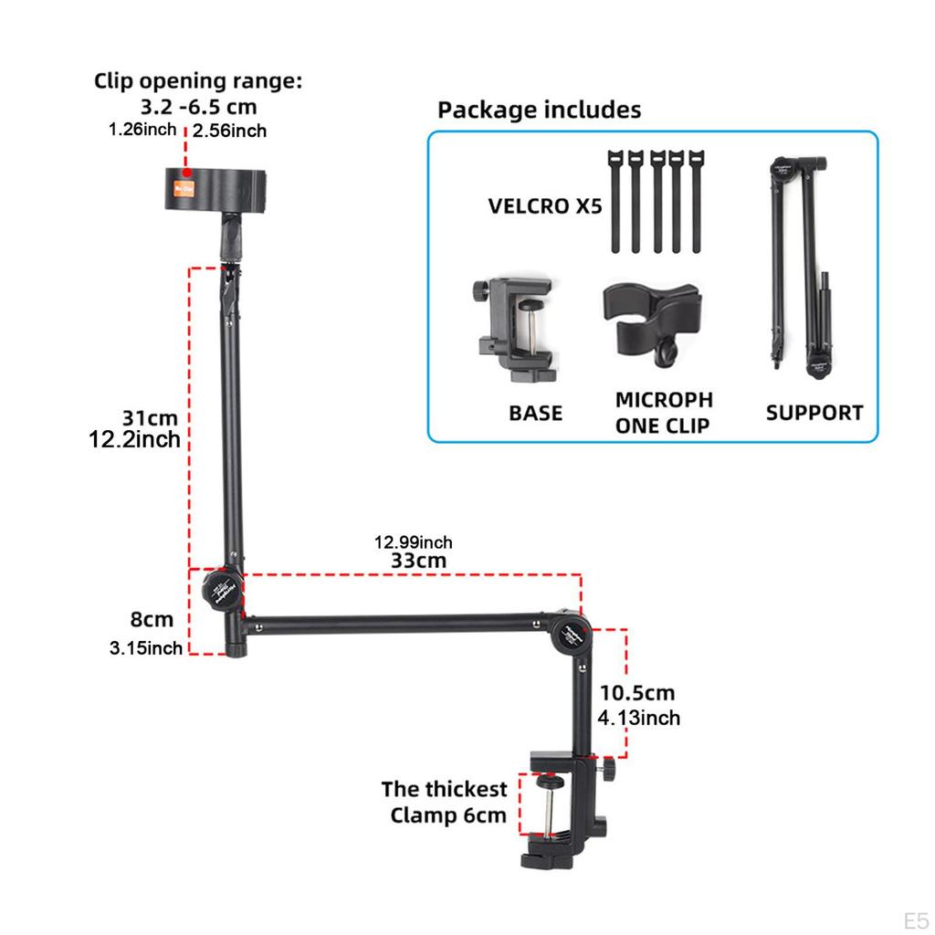 Verstellbarer Mikrofonständer für Studioeinsatz mit stabilem Arm