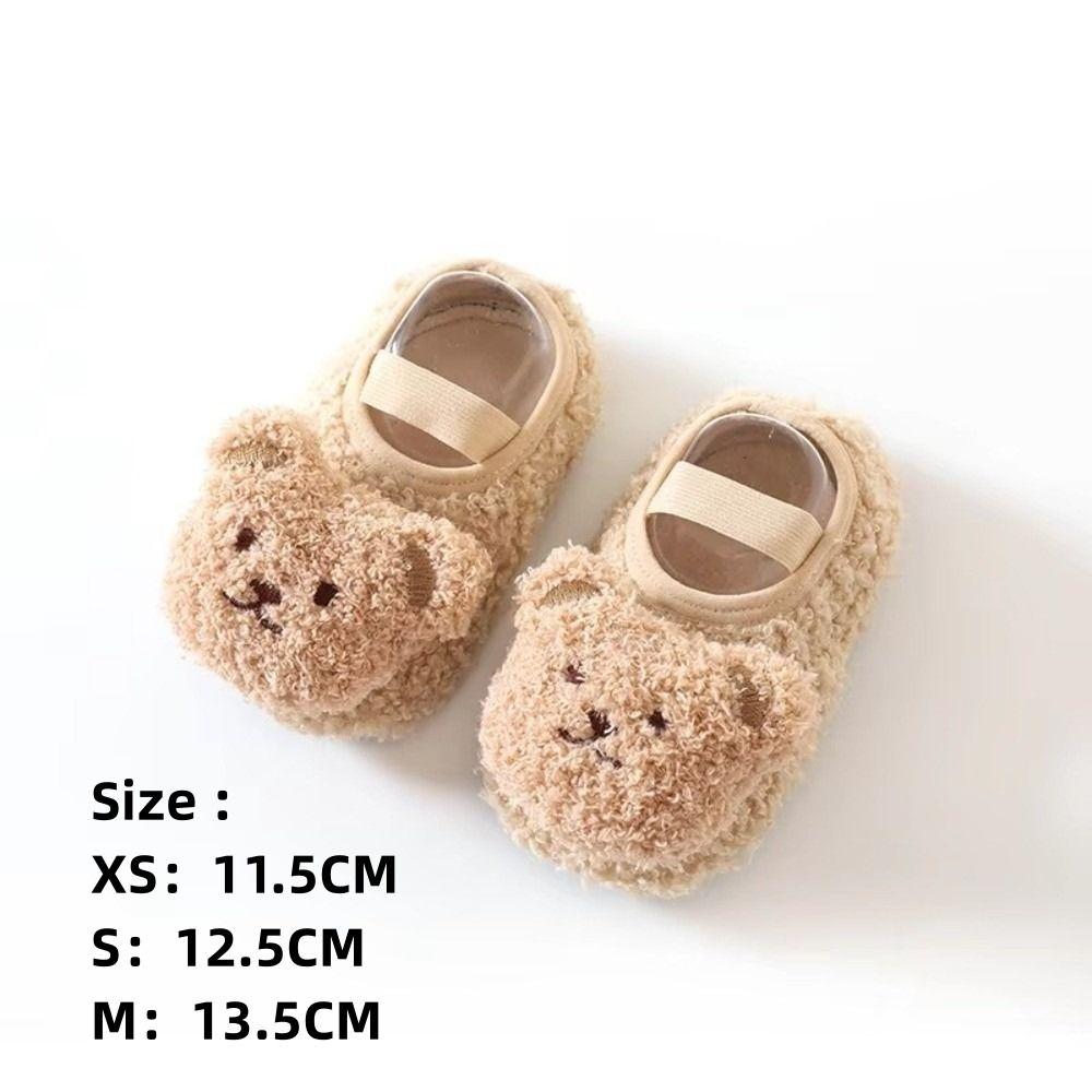 Cute Cartoon Bear Baby Slippers Winter Warm Baby Boat Sock New Infant Floor Socks
